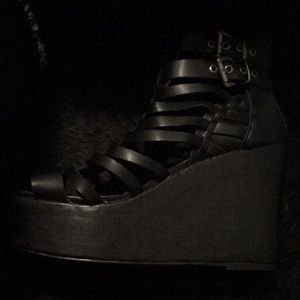 SIZE 12 Black gladiator heel